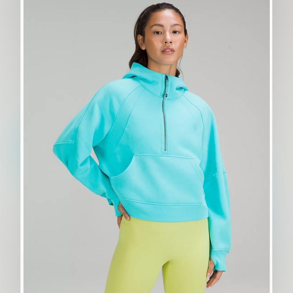 Lululemon Scuba Oversized Half-Zip Hoodie Electric Turquoise Size XS/S